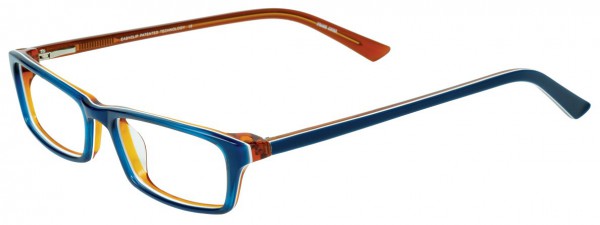 EasyClip O1060 Eyeglasses, MEDIUM BLUE/ORANGE