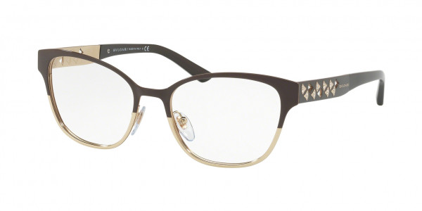 Bvlgari BV2201B Eyeglasses, 2044 BI COLOR BROWN/PALE GOLD (BROWN)