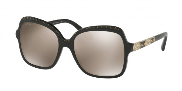 Bvlgari BV8181BF Sunglasses, 54205A BLACK PATTERN GOLD MESH/BLACK (MULTI)