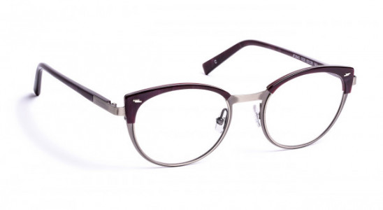 J.F. Rey JF2843 Eyeglasses, ACETATE BURGUNDY/METAL BRUSHED SILVER (1035)