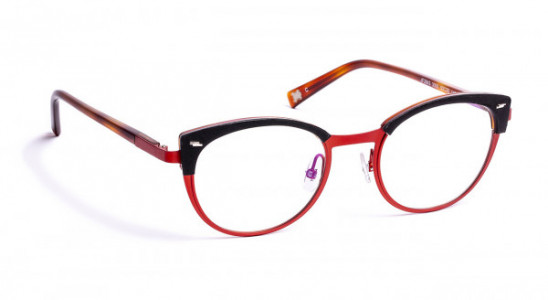 J.F. Rey JF2843 Eyeglasses, BLACK LEATHER/DEMI/METAL RED (3000)