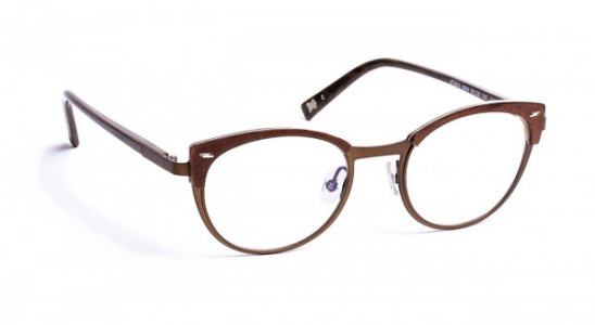 J.F. Rey JF2843 Eyeglasses, BROWN LEATHER/IVORY/METAL BRUSHED GOLD (5090)