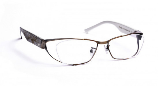 J.F. Rey JF2840 Eyeglasses, AF JF2840 5010 BRUSHED GOLD/BLACK WHITE 3D (5010)