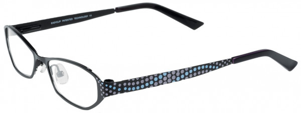 EasyClip P6038 Eyeglasses, 90 SATIN BLACK/LILAC AND LIGHT BLUE
