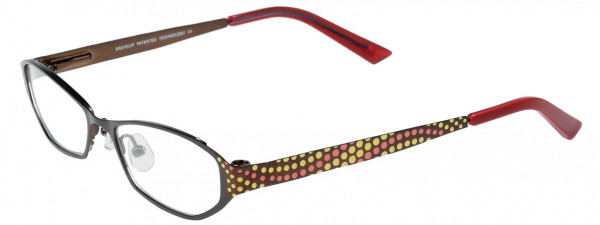EasyClip P6038 Eyeglasses, 10 SATIN BROWN/YELLOW AND PINK