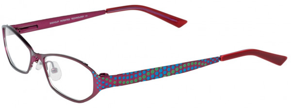 EasyClip P6038 Eyeglasses, 80 SATIN VIOLET RED AND TURQUOISE/L