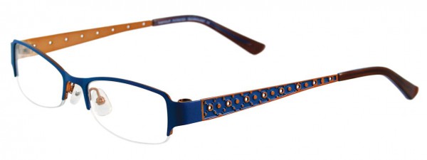 EasyClip P6039 Eyeglasses, MATT CADET BLUE AND COPPER