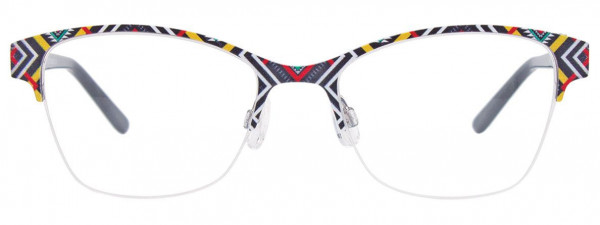 Takumi TK1089 Eyeglasses, 090 - Black & White & Red & Yellow & Green