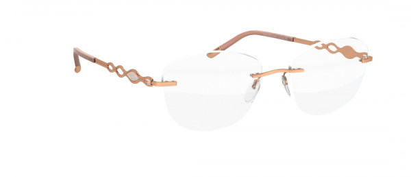 Silhouette Charming Diva CZ Eyeglasses, 3520 Rosegold/MoP Apricot