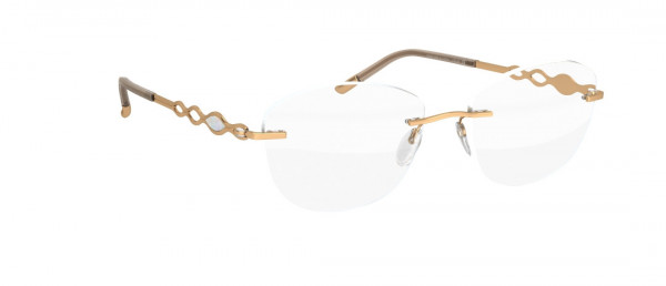 Silhouette Charming Diva CZ Eyeglasses, 7520 Gold / MoP White