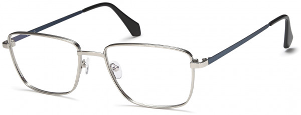 BIGGU B778 Eyeglasses, 02-Shiny Silver/Matt Blue
