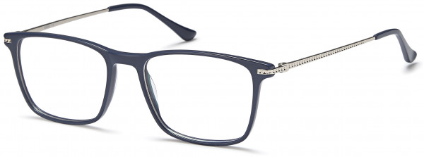 BIGGU B784 Eyeglasses, 02-Dark Blue/Shiny Silver