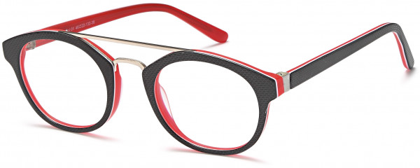 Menizzi M4028K Eyeglasses, 01-Black/Red