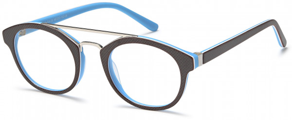 Menizzi M4028K Eyeglasses, 03-Brown/Blue