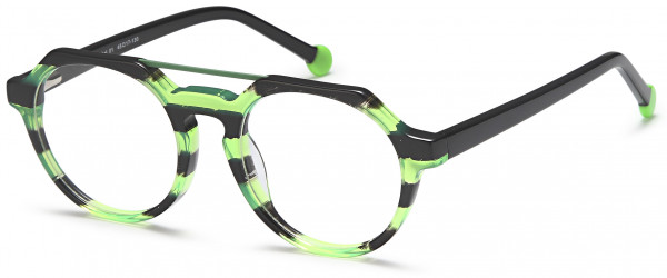 Menizzi MK503 Eyeglasses, 01-Crystal Green Black