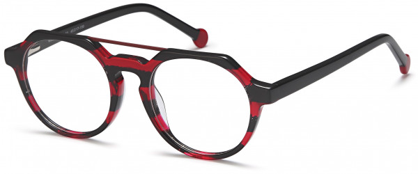 Menizzi MK503 Eyeglasses, 02-Crystal Red Black