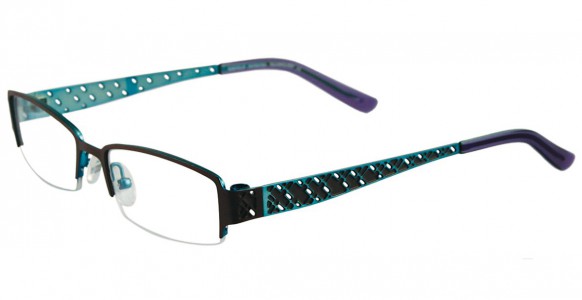 EasyClip Q4041 Eyeglasses, MATTE SLATE GREY AND TURQUOISE