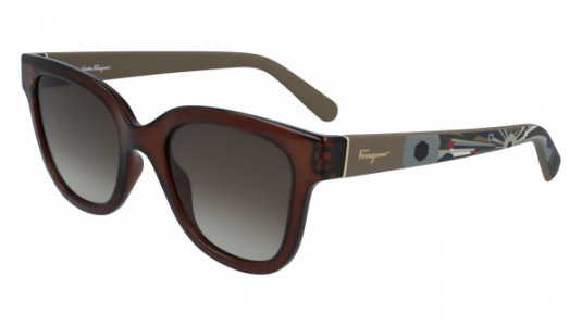Ferragamo SF927S Sunglasses, (208) DARK BROWN
