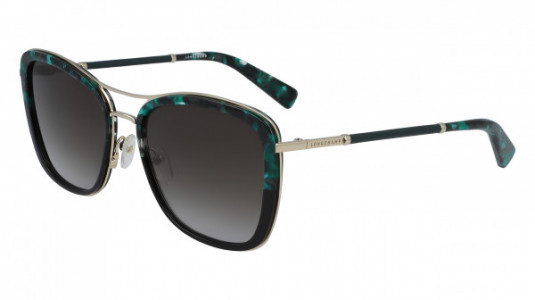 Longchamp LO639SL Sunglasses, (004) BLACK/GREEN STONE