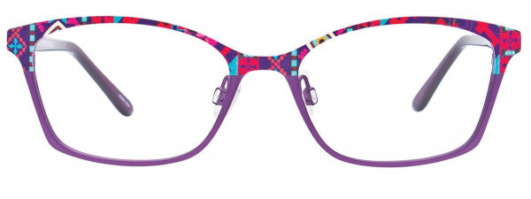 EasyClip EC484 Eyeglasses, 080 - Purple Pattern & Purple