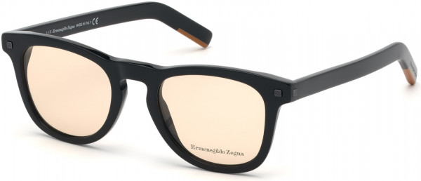 Ermenegildo Zegna EZ5137 Eyeglasses, 001 - Shiny Black, Shiny Dark Ruthenium, Vicuna Signature/ Vicuna Demo Lens