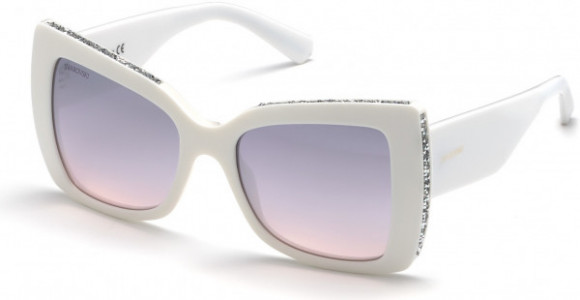 Swarovski SK0203 Sunglasses, 21T - White / Gradient Bordeaux Lenses