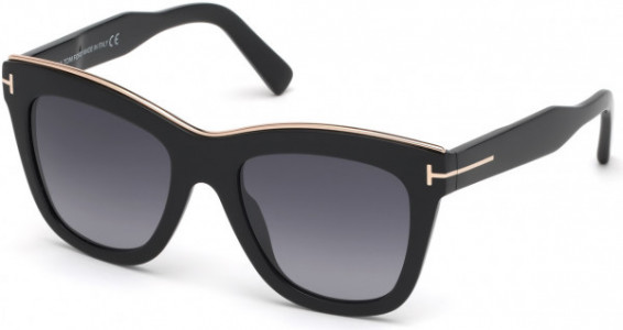 Tom Ford FT0685 JULIE Sunglasses, 52P - Shiny Dark Havana/ Gradient Turquoise-To-Sand Lenses