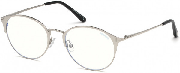 Tom Ford FT5541-B Eyeglasses, 016 - Shiny Palladium / Blue Block Lenses