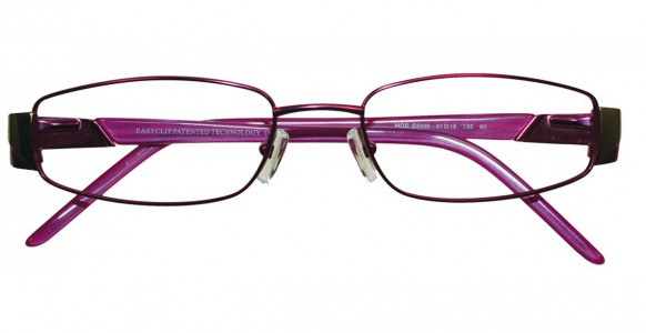 EasyClip S2450 Eyeglasses, SATIN DARK MAGENTA AND SILVER