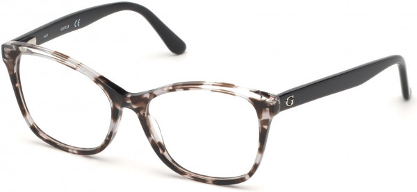 Guess GU2723 Eyeglasses, 020 - Havana/Monocolor / Shiny Black