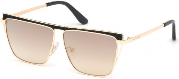 GUESS by Marciano GM0797 Sunglasses, 32C - Gold / Smoke Mirror Lenses