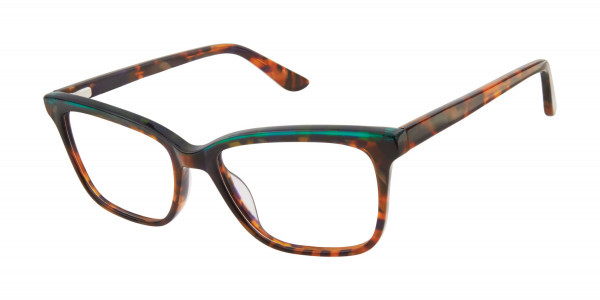 gx by Gwen Stefani GX052 Eyeglasses, Brown Horn/Green (BRN)