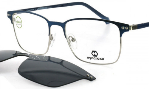 Eyecroxx EC575MD Eyeglasses, C3 Navy Gun