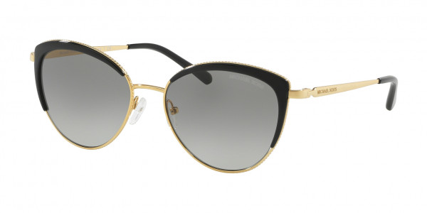 Michael Kors MK1046 KEY BISCAYNE Sunglasses, 110011 KEY BISCAYNE LIGHT GOLD/BLACK (GOLD)
