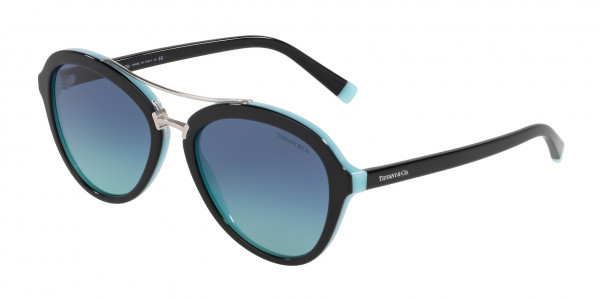 Tiffany & Co. TF4157 Sunglasses, 80559S BLACK ON TIFFANY BLUE (BLACK)