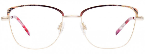 Takumi TK1118 Eyeglasses, 010 - Burgundy & Shiny Gold