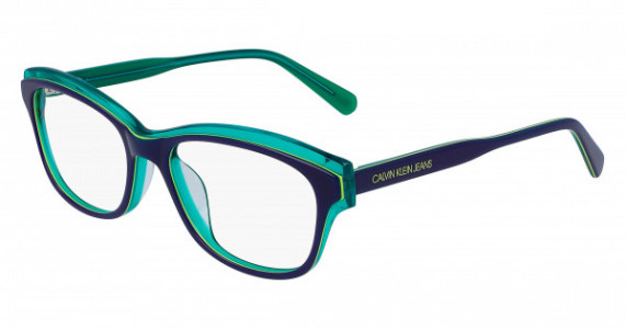 Calvin Klein Jeans CKJ19514 Eyeglasses, 411 Navy/crystal Green