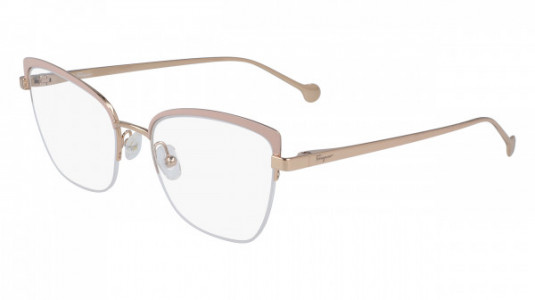 Ferragamo SF2182 Eyeglasses, (687) SHINY ROSE GOLD/ROSE
