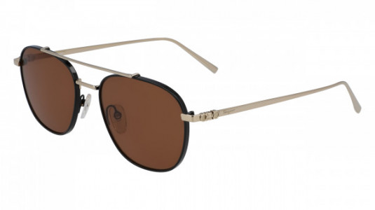 Ferragamo SF200S Sunglasses, (733) SHINY GOLD/BLACK
