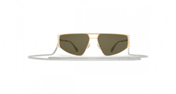 Mykita STUDIO8.1 Sunglasses, GLOSSY GOLD - LENS: RAW GREEN SOLID
