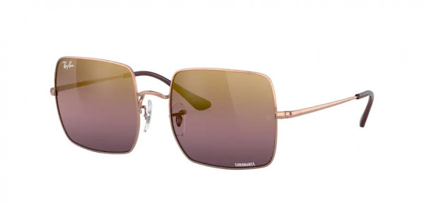 Ray-Ban RB1971 SQUARE Sunglasses, 9202G9 SQUARE ROSE GOLD RED MIRROR PO (GOLD)