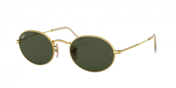 Ray-Ban RB3547 OVAL Sunglasses, 001/31 OVAL ARISTA G-15 GREEN (GOLD)