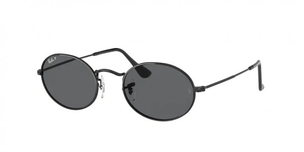 Ray-Ban RB3547 OVAL Sunglasses, 002/B1 OVAL BLACK DARK GREY (BLACK)