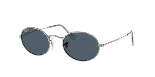 Ray-Ban RB3547 OVAL Sunglasses, 003/R5 OVAL SILVER BLUE (SILVER)