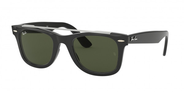 Ray-Ban RB4540 WAYFARER Sunglasses, 601/58 WAYFARER BLACK G-15 GREEN (BLACK)