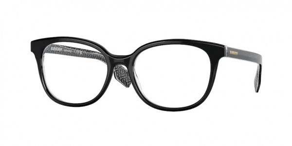 Burberry BE2291 Eyeglasses, 3977 BLACK/PRINT TB/CRYSTAL (BLACK)
