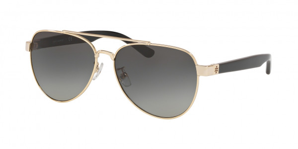 Tory Burch TY6070 Sunglasses, 327111 SHINY LIGHT GOLD METAL (GOLD)