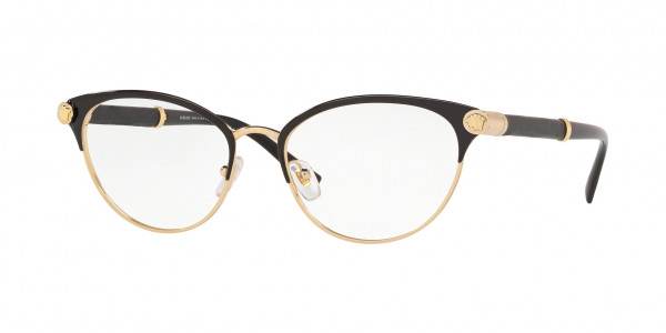 Versace VE1259Q - Eyeglasses, 1443 - BLACK/GOLD (BLACK)