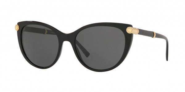 Versace VE4364QA Sunglasses, GB1/87 BLACK (BLACK)