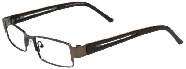 Takumi T9653 Eyeglasses, SATIN BROWN AND BLACK/BROWN